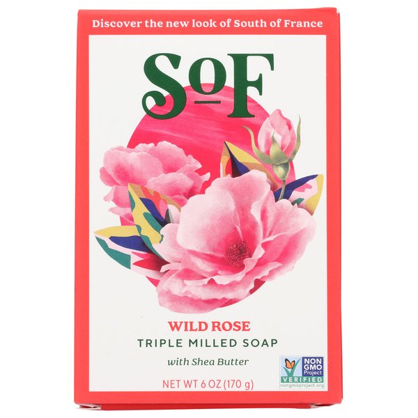 South of France Climbing Wild Rose Bar Soap, Gluten Free, Cruelty Free, 6 Ounce (Pack of 3)
