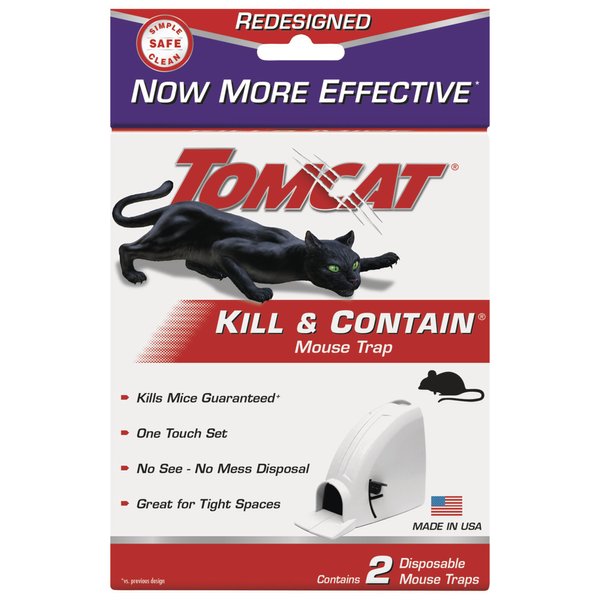 Tomcat Kill & Contain Mouse Trap, Never See a Dead Rodent Again, 2 Traps