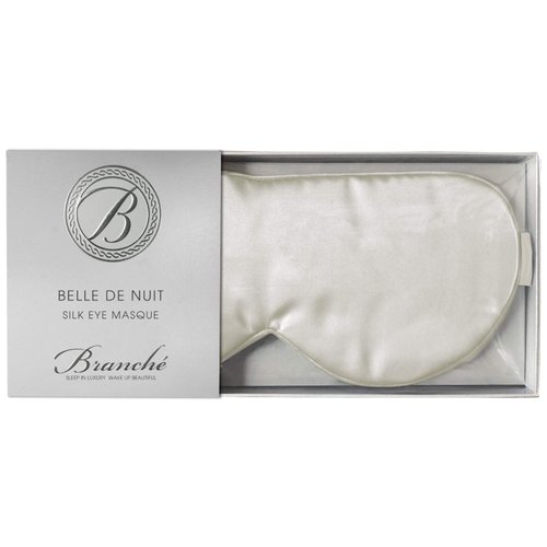 Branche Beauty Belle De Nuit Sleep Mask - Silk Eye Mask 100% Premium 6A Silk 22 Momme Eye Cover Sleepover Shade Blindfold Mask for Luxury Sleep in Total Darkness (Creme)