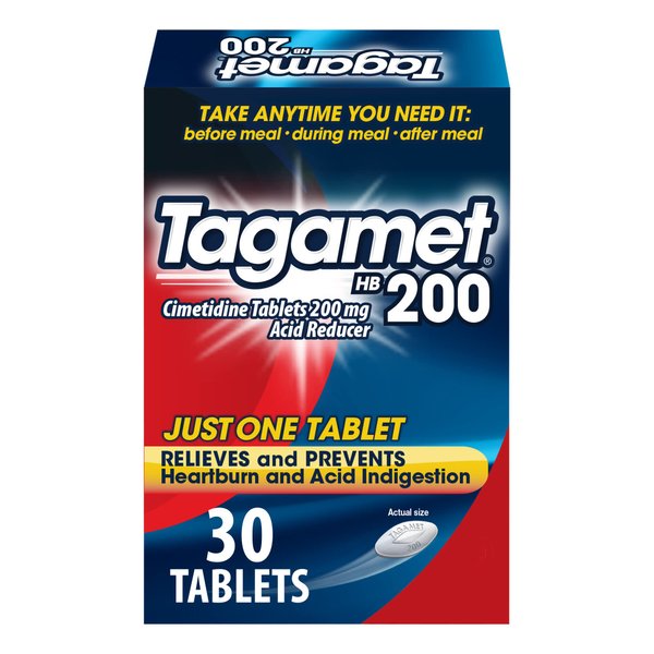 Tagamet HB 200 mg Cimetidine Acid Reducer and Heartburn Relief, 30 Count