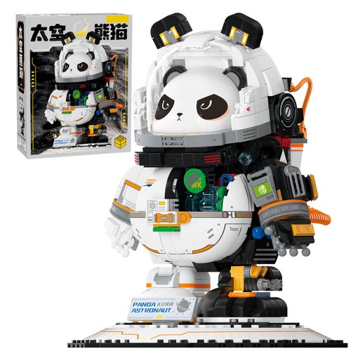 CuteWheat Space Panda Astronaut Building Sets，Impressive Cool&Cute Animals Panda Display Model Toy ，Space Toys Sets for Gift Giving Adults Kids Boys Girls (829 Pieces)