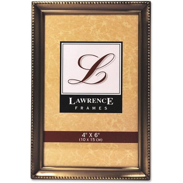 Lawrence 11446 Antique Brass 4x6 Picture Frame - Bead Border Design