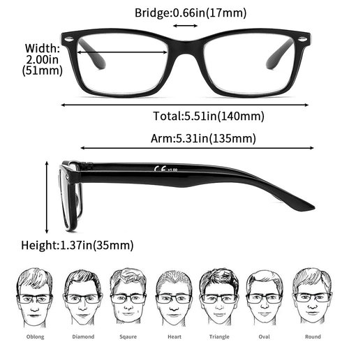 Suertree 3 Pack Lightweight Reading Glasses with Spring Hinge, Anti UV Ray Eyeglasses for Men Women, Computer Reading Eyewear, Eye Protection, Reader Aid, Black, 1.5X