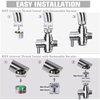Brass Faucet Diverter Valve with Aerator, 3 Way Faucet Splitter with Male Thread Adapter, 360° Swivel Faucet Adapter for Sink Hose Attachment, Faucet Connector for Bathroom/Kitchen(Chrome)