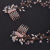 fxmimior Bride Hair Accessories Crystal Hair Vine Earrings Sets Headband Wedding Hair Comb Evening Party Hair Piece (rose gold) (headband& earrings)…