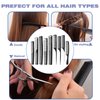 CestoMen 9pcs Carbon Fiber Stylist Combs Set, Anti Static Hair Cutting Comb Salon Styling Hairdressing Carbon Combs Rat Tail Comb for All Hair - Black