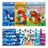 3PCS Sticker Paint Number Books Crafts for Kids Ages 4-8,8-12 Animal Dinosaur Ocean Sticker Book Stickers for Kids Boys Girl Adults for Birthday Party Favors Gift Travel Toy Daycare Activity