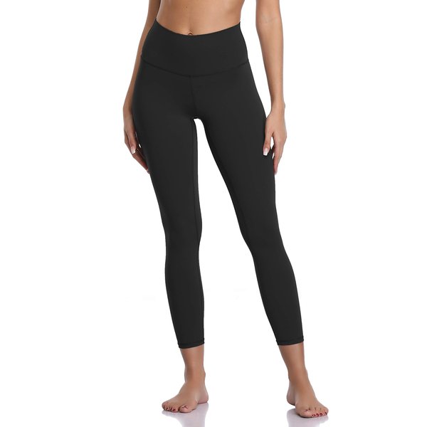 Colorfulkoala Women's Buttery Soft High Waisted Yoga Pants 7/8 Length Leggings (S, Black)
