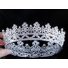 Vintage Full Crown Clear Austrian Crystal Rhinestone Tiara Pageant Prom T12159 Silver