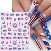 10 Sheets 4th of July Nail Art Stickers Patriotic Nail Decals 3D Self-Adhesive American Flag Independence Day Flame Butterfly Heart Nail Design Sticker Memorial Day Nail Decals for Holiday Nails