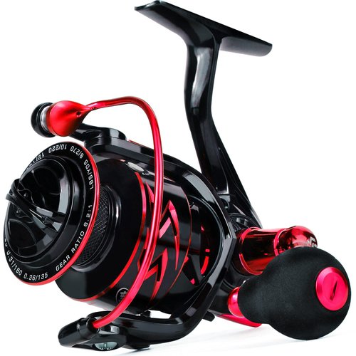 Sougayilang Spinning Reels Ultra-Weight, 6.2: 1 High Speed ​​Gear Ratio, Metal Frame and Rotor, 12 + 1 Shielded BB, Smooth Powerful Freshwater and Saltwater Spinning Fishing Reel(SD-1000-Red)