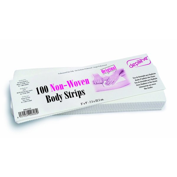 Depileve Body Wax Strips - Hair Removal waxing Strips for Legs, arms, underarms and Bikini, Nonwoven Wax Strips, Pack of 100 Wax Strips