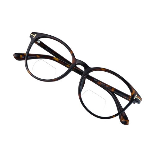 VisionGlobal Bifocal Reading Glasses for Men and Women - Stylish Retro Oval Computer Readers (Up+0.00/Down+1.25)