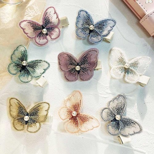 Bartosi Butterfly Hair Clips Butterfly Hair Barrettes Bride Wedding Hair Pins Bridal Hair Accessories for Women and Girls (Pack of 8)
