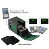 Venssu MTG Deck Box for Commander Display,Card Deck Box Fits 100 Double Sleeved Cards, Deck Box TCG with 2 Dividers and 1 Toploader (Black＆Green)