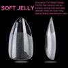 UNA GELLA Short Gel X Nail Tips Almond Shape 504PCS Soft Press On Fake Nails Pre Etched For Women Home Almond Nail Extension Full Cover, 12 Sizes Acrylic Gelly Tips