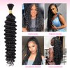 Human Braiding Hair Deep Wave Bulk Human Hair for Braiding No Weft Bundle 16 Inch Curly Human Hair Extensions for Boho Braids (2Bundles/Pack) Wet and Wavy Human Braiding Hair (1B-Deep, 16-100g)