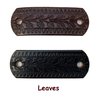 Made in USA - 2 GENUINE THICK LEATHER Floral Hair Barrettes with Sticks, Ponytail Holders, Butterfly, Choice of Colors Brown, Pink