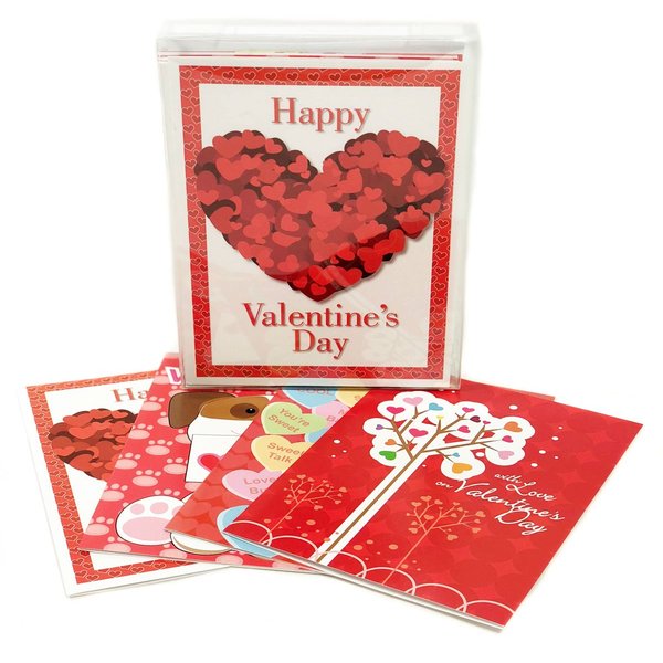 Stonehouse Collection 16 Valentine's Day Boxed Cards - Great For Kids - Assorted Box Set