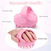 FREATECH Hair Scalp Massager Shampoo Brush with Long & Soft Silicone Bristles for Scalp Care, Gentle Scrub to Exfoliate, Intensive Massage to Relax the Head, Dandruff Removal and Hair Growth, Pink