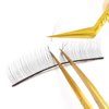 FEITA Diamond Grip Eyelash Extensions Tweezer Lash Precision Tweezers, Japanese Steel Dolphin-shaped & Angled Tip, False Lashes Application Tools, Gold 2Pcs
