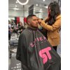 Supreme Trimmer Premium Barber Cape | Professional Hair Style Waterproof Cape; Salon, Barber, or Home Use | Pink Logo