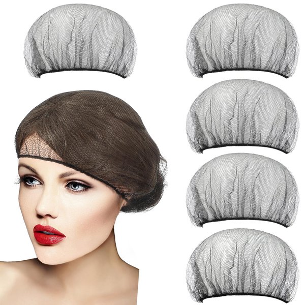 50 Pcs Black Hair Nets Nylon Hair Nets for Food Service Workers Elastic Mesh Hair Net for Hair Bun Disposable Hairnets for Dancing Sleeping Invisible Hair Nets for Women Men