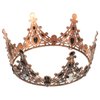 Lurrose Baroque Queen Crown Bride Wedding Vintage Rhinestones Crown Headdress Hair Accessory for Women Prom Halloween Pageant