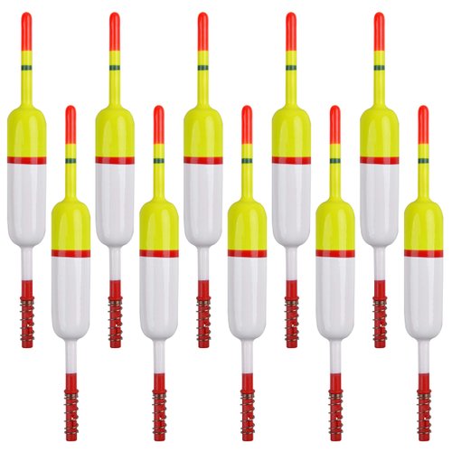 SILANON Slip Bobbers Fishing Floats and Bobbers Balsa Wood Slip Bobbers Floats Spring Bobbers for Crappie Catfish Trout Panfish Walleyes Fishing Bobbers 10pcs