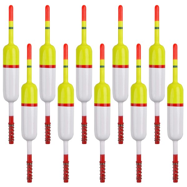SILANON Slip Bobbers Fishing Floats and Bobbers Balsa Wood Slip Bobbers Floats Spring Bobbers for Crappie Catfish Trout Panfish Walleyes Fishing Bobbers 10pcs