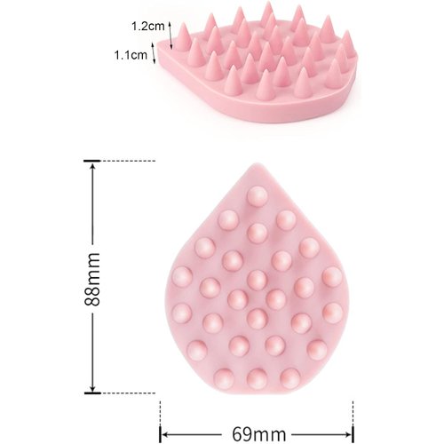 GANPUB Pink Scalp Massage Brush, Silicone Hair Massager, Dry Shampoo, Curly and Straight Hair Brush, Shower Brush, Massage and Reduce Dandruff Styling Tools and Appliances