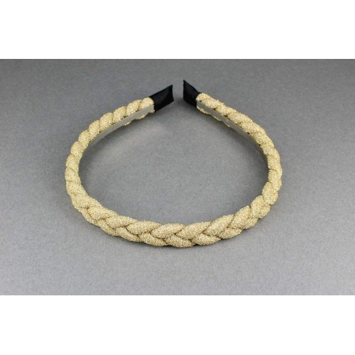Gold headband braid braided hair band sparkly headband skinny narrow