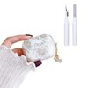 Faneiy for AirPods 4th Generation Case with Keychain+Cleaner Kit,Cute Clear Glitter Flower Floral Protective Earphone Cover,Soft Transparent TPU for AirPods 4 Case Women Girl-White