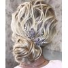 JWICOS Lavender Bridal Wedding Hair Pins Crystal Beads Hair Accessories for Brides and Bridesmaid Pack of 2