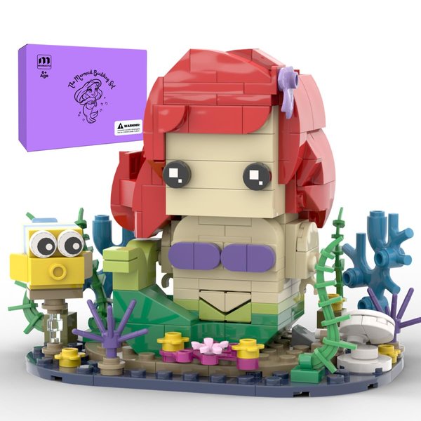 MIAMIACITA Mermaid Building Set, Little Ocean Building Kit Include Mermaid Doll Figure, Fish and Coralline Deep Sea Scene, Mermaid Toys Christmas Birthday Gifts for Girls and Boys