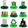 9 Pcs Garbage Truck Birthday Party Supplies Trash Truck Honeycomb Centerpieces Birthday Party Decorations for Tables Decors