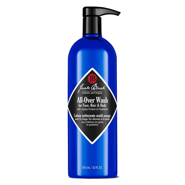 Jack Black All Over Wash Face, Body & Hair Cleanser, 33 Fl Oz – Citrus, Mint & Oakmoss – Mens Face Wash, Body Wash, Shampoo, Skin Care, Hair Care, Multi-Purpose Body Wash Men, Sulfate–Free