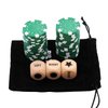 Left Right Center Dice Game Set with 3Pcs Beech Wood Dices + 36Pcs 11.5g Poker Chips (Green)