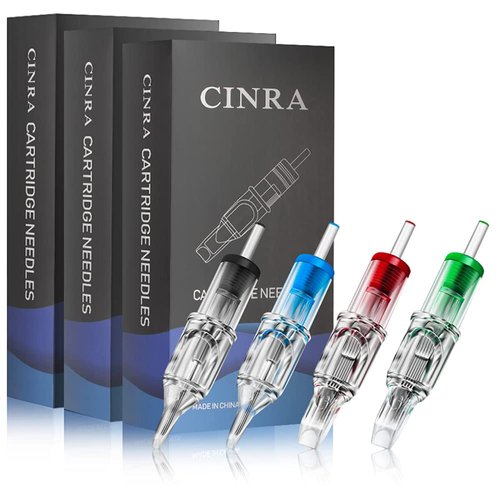 Tattoo Cartridge Needles, CINRA 60Pcs Mix Size Tattoo Cartridge Needles 3RL 5RL 7RL 9RL 5RS 7RS 9RS 5M1 7M1 9M1 7RM 9RM Round Liner Shader Magnum Cartridge Needles for Tattoo Machine