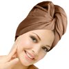 Radiant Queen ! 100% Cotton T-Shirt Hair Towel (Cappuccino)+ Reduce Breakage, Frizz & Tangles + Perfect for Plopping Curly Hair+ Suitable for Any Hair Type + Zero Microfiber + Soft + Turban Hair Wrap
