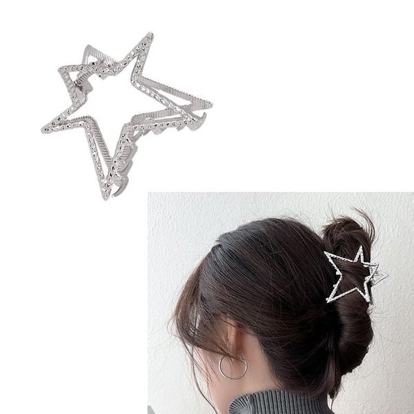 Big Star Hair Clip Y2K Hair Claw Clips Strong Grip Hair Clips for Thick Thin Hair Nonslip Barrettes Star Metal Jaw Clip Clamps Stars Claws Clips Hair Accessories Styling Clips