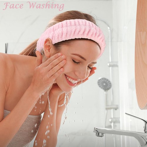 Chanaco Spa Headband, Face Wash Headband, Skincare Headband, Makeup Headband, Headband for Washing Face, Teen Girl Gifts Trendy Stuff, Hair Accessories for Women Girls (Blue,Pink)