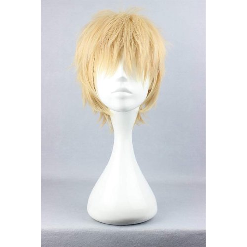 COSPLAZA Cosplay Costume Wig Synthetic Short Party Hair Pink & Blonde mixed Anime Hair unisex Coser Fluffy Wigs