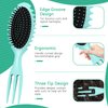 Curl Defining Hair Brush, Wet Hair Brush for Women and Men, Detangler Hairbrush for Wet & Dry Hair, Styling Brush for Curly Hair, Shaping and Defining Curls for Long/Wavy/Damaged Hair, Green
