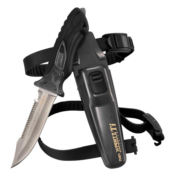 TUSA FK-940 X-Ppert II Titanium Dive Knife, Metallic Silver