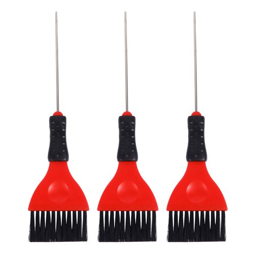 3Pcs Hair Dye Long Handle Color Tint Applicator Hair Coloring Dyeing Brush Hairdressing Comb Hair Styling Tool for Barber Salon Random Color