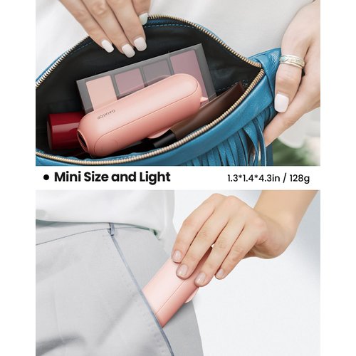 Gaiatop Portable Handheld Fan, Foldable Small Fan, Mini Hand Held Fan with USB Rechargeable 2000mAh Battery, Eyelash Fan for Girls, Travel For Women, Outdoor, Pink