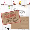 50 Kraft Holiday Greeting Cards, Cute Fancy Blank Winter Christmas Postcard Set, Bulk Pack of Premium Seasons Greetings Note, Happy New Years Cards for Kids, Business Office or Church Thank You Notes