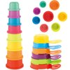 AMCHSURI Baby Bath Toys for Kids Ages 1-3 14 PCS Mold Free Toddler Bath Toys for 2-4 Bathtub Water Toys Rainbow Stacking Cups for Babies 6-12 Months Early Learning Educational Gifts