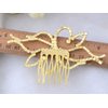 ALILANG Bridal Jewelry Golden-Tone Crystal Rhinestone Flower Fashion Head Piece Hair Comb